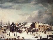 Francis Guy Winter Scene in Brooklyn oil painting artist